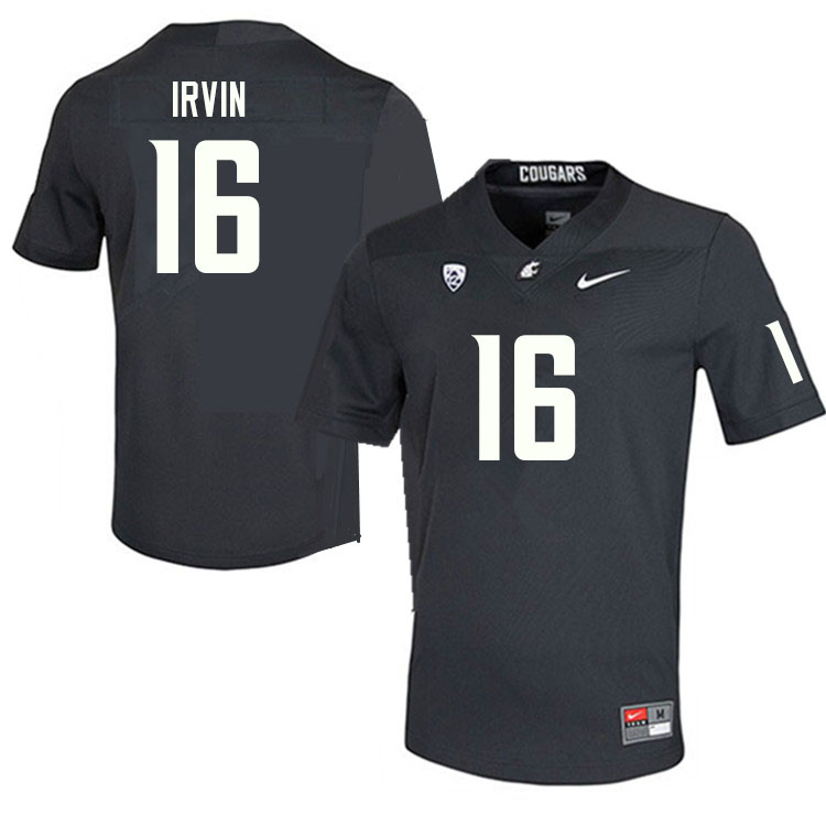 Washington State Cougars #16 Chris Irvin College Football Jerseys Sale-Charcoal
